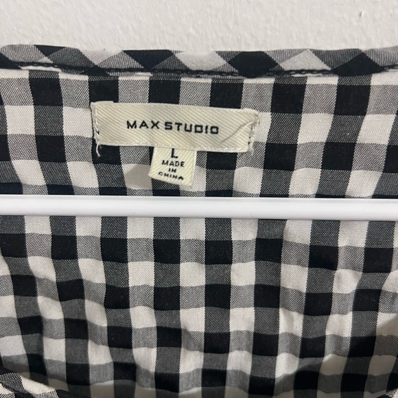 Max Studio Gingham Tiered Balloon Sleeve Blouse - Picture 9 of 9